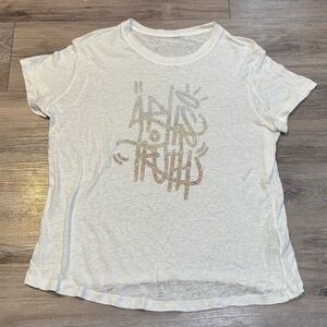 Zadig & Voltaire 2 tone Bling Art is Truth oversized linen blend t shirt size S